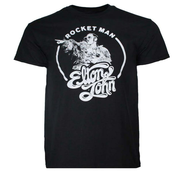 Official T Shirt Rocketman ELTON JOHN 'Circle' Black Vintage Photo All Sizes